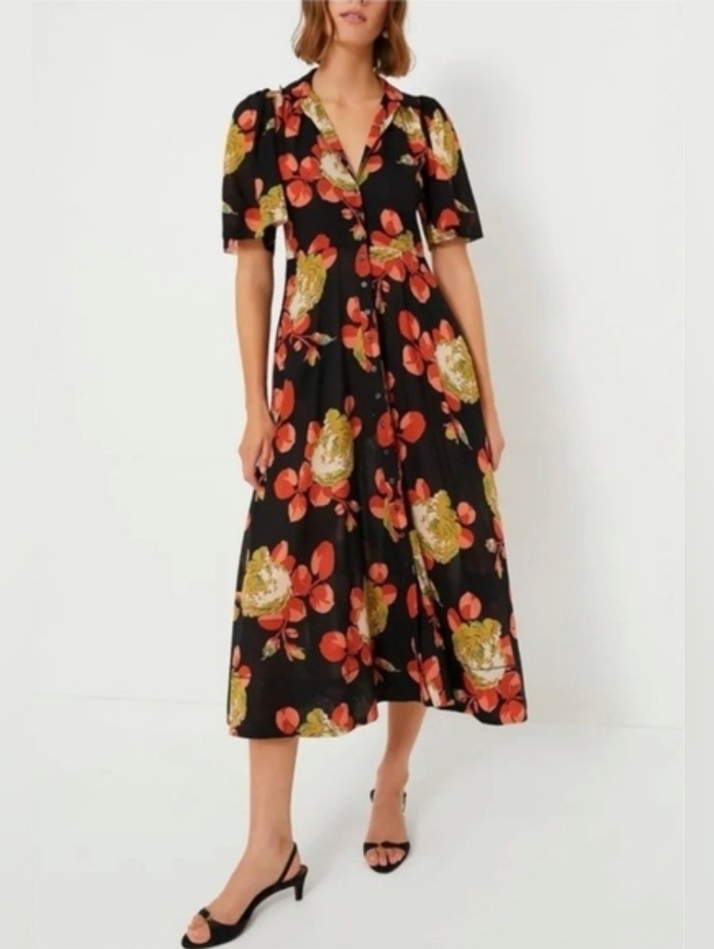 The GREAT. the Bridge dress in cabbage rose floral, 2 ( medium ) - Picture 7 of 15